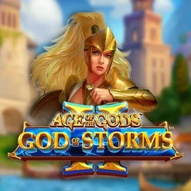 Age Of The Gods: God Of Storms 2 slot logo by Playtech at Evolve Casino