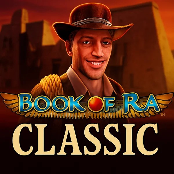 Official Slots logo: Book of Ra Classic by Novomatic at Evolve Casino
