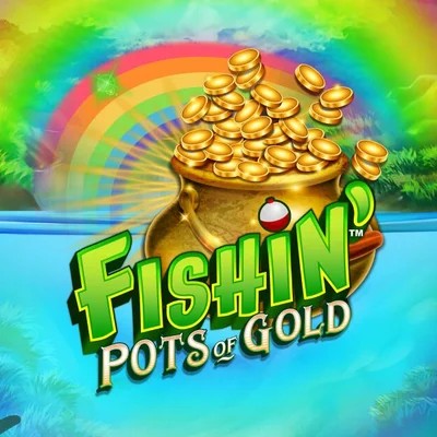 Fishin Pots Of Gold slot logo by Gameburger Studios at Evolve Casino