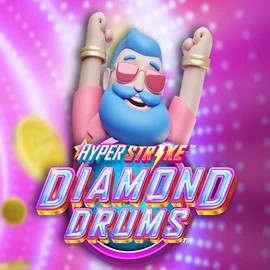 Hyper Strike Diamond Drums slot logo by Gameburger Studios at Evolve Casino