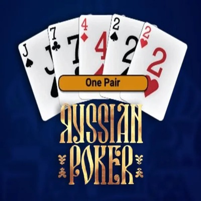 Russian Poker slot logo by OneTouch Games at Evolve Casino
