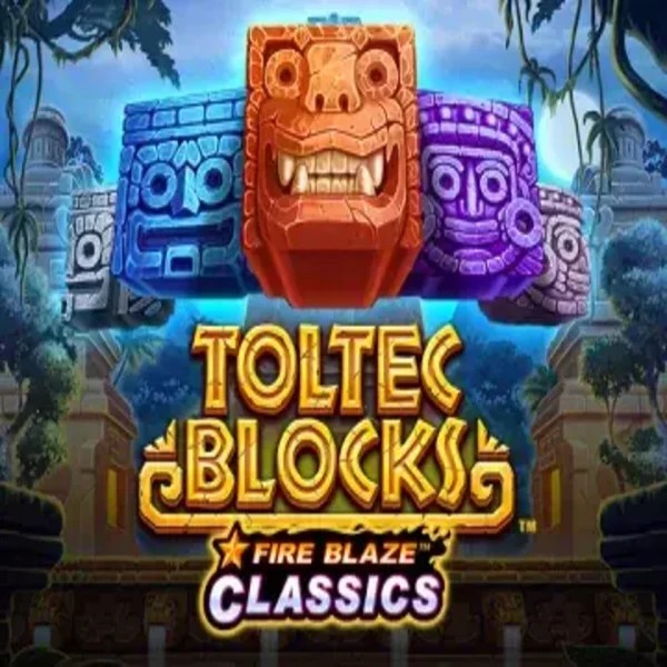 Fire Blaze: Toltec Blocks logo by Rarestone Gaming at Evolve Casino